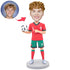 Custom Male Soccer Player Bobblehead In Portugal Team Jersey