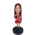 Charming Lady In Red Christmas Dress Custom Bobblehead