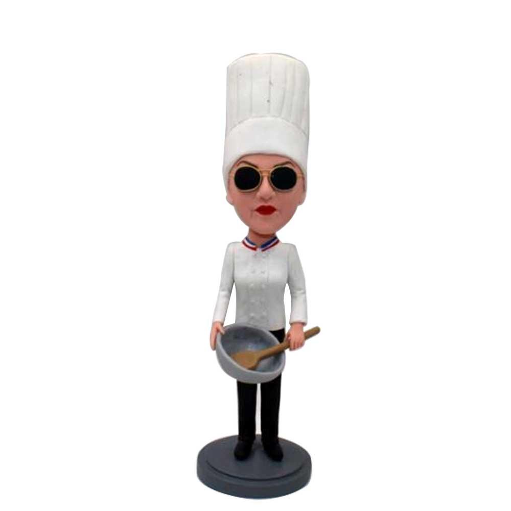 Custom Bobble Head Female Chef Personalized Bobble Head