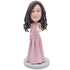 Elegant Female In Pink Evening Dress Custom Figure Bobblehead