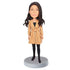 Female In Khaki Coat And Boots Custom Figure Bobbleheads