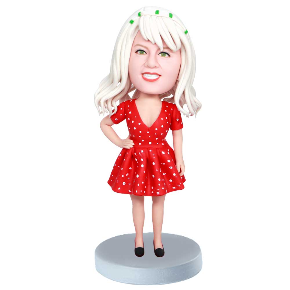 Mother's Day Gifts Super Mom In Red Cloak Custom Figure Bobbleheads