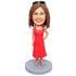 Female In Red Skirt Custom Figure Bobbleheads