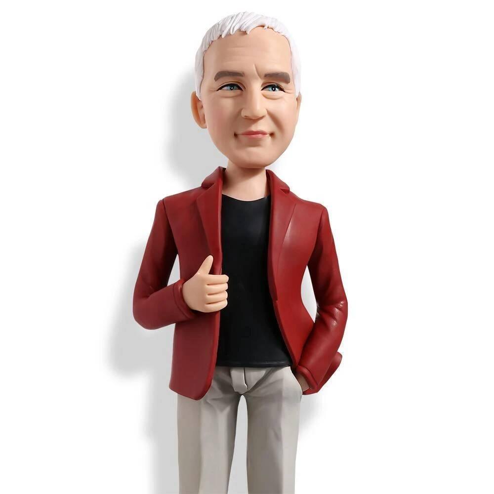 White Shirt Office Man Boss Gift Custom Figure Bobbleheads