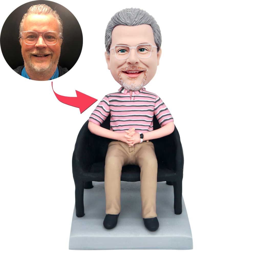 White Shirt Office Man Boss Gift Custom Figure Bobbleheads