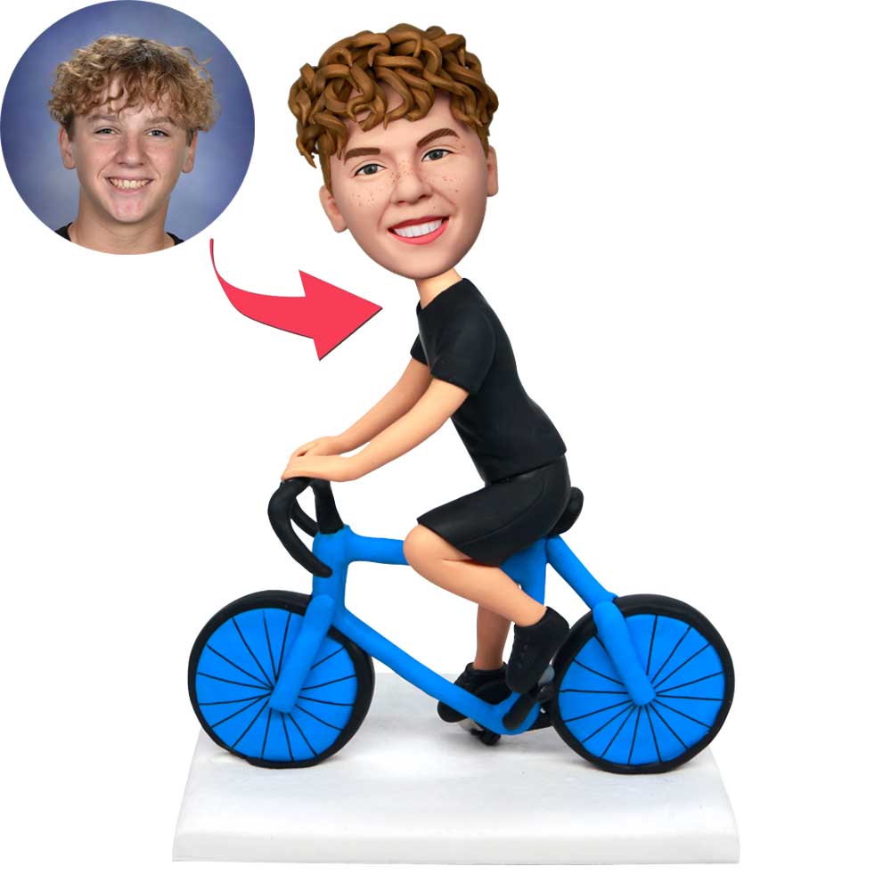 Male Cyclist Ride a Bicycle Custom Figure Bobbleheads