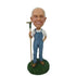 Male Farmer Holding A Hoe Custom Figure Bobblehead