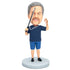 Male Fisherman In Dark Blue T-shirt With Fishing Rod Custom Figure Bobbleheads