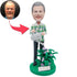 Male Gardener Watering The Flowers Custom Figure Bobbleheads