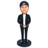 Male In Black Sports Suit Custom Figure Bobbleheads