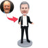 Male Music Conductor In Black Tails With Baton Custom Figure Bobbleheads