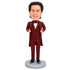 Male Singer In Dark Red Costume Custom Figure Bobbleheads