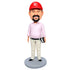 Male Teacher In Pink Shirt Holding A Book Custom Figure Bobbleheads