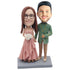 Valentine Gifts -Retro Dressed Custom Couple Wedding Bobblehead